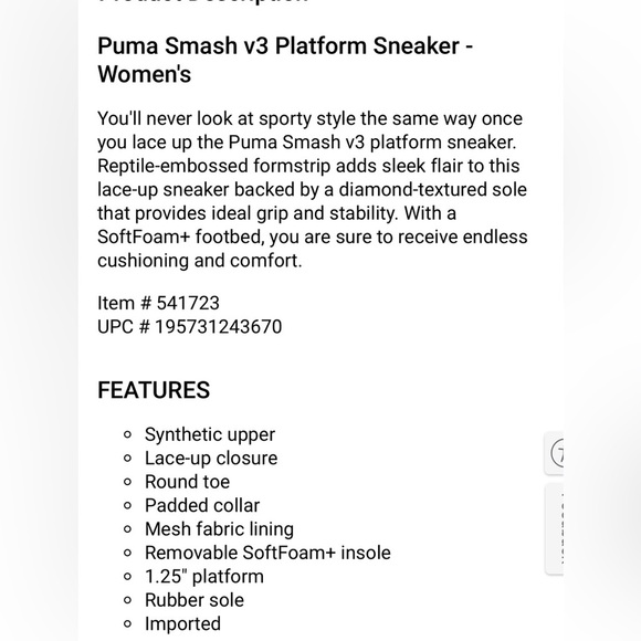 Puma Smash PlatformWhite Sneakers. Size 6. Women’s - Picture 13 of 13